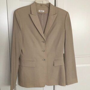 NWT*TAHARI BEIGE/SAND*FITTED*LINED JACKET BLAZER*Sz 6*$398*NEW